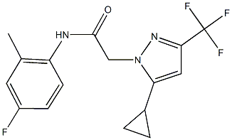 2-[5-cyclopropyl-3-(trifluoromethyl)-1H-pyrazol-1-yl]-N-(4-fluoro-2-methylphenyl)acetamide Struktur