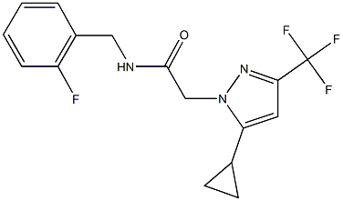 2-[5-cyclopropyl-3-(trifluoromethyl)-1H-pyrazol-1-yl]-N-(2-fluorobenzyl)acetamide Struktur