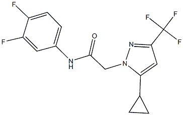 2-[5-cyclopropyl-3-(trifluoromethyl)-1H-pyrazol-1-yl]-N-(3,4-difluorophenyl)acetamide Struktur