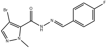 4-bromo-N'-(4-fluorobenzylidene)-1-methyl-1H-pyrazole-5-carbohydrazide Struktur