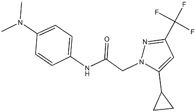 2-[5-cyclopropyl-3-(trifluoromethyl)-1H-pyrazol-1-yl]-N-[4-(dimethylamino)phenyl]acetamide Struktur