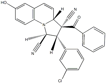 3-benzoyl-2-(3-chlorophenyl)-7-hydroxy-1,2,3,3a-tetrahydropyrrolo[1,2-a]quinoline-1,3-dicarbonitrile Struktur