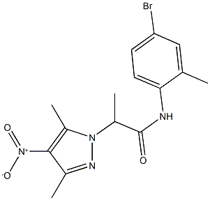 N-(4-bromo-2-methylphenyl)-2-{4-nitro-3,5-dimethyl-1H-pyrazol-1-yl}propanamide Struktur