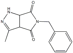 5-benzyl-3-methyl-3a,6a-dihydropyrrolo[3,4-c]pyrazole-4,6(1H,5H)-dione Struktur