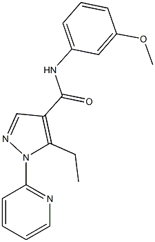 5-ethyl-N-(3-methoxyphenyl)-1-(2-pyridinyl)-1H-pyrazole-4-carboxamide Struktur