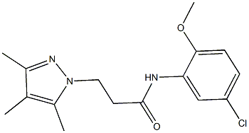 N-(5-chloro-2-methoxyphenyl)-3-(3,4,5-trimethyl-1H-pyrazol-1-yl)propanamide Struktur