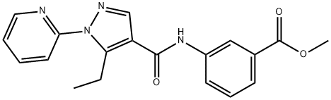 methyl 3-({[5-ethyl-1-(2-pyridinyl)-1H-pyrazol-4-yl]carbonyl}amino)benzoate Struktur