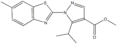 methyl 5-isopropyl-1-(6-methyl-1,3-benzothiazol-2-yl)-1H-pyrazole-4-carboxylate Struktur