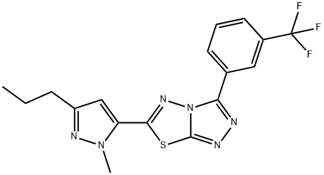 6-(1-methyl-3-propyl-1H-pyrazol-5-yl)-3-[3-(trifluoromethyl)phenyl][1,2,4]triazolo[3,4-b][1,3,4]thiadiazole Struktur