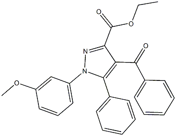 ethyl 4-benzoyl-1-(3-methoxyphenyl)-5-phenyl-1H-pyrazole-3-carboxylate Struktur