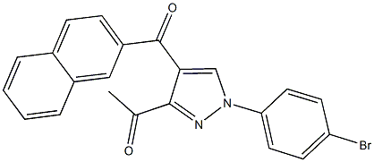 1-[1-(4-bromophenyl)-4-(2-naphthoyl)-1H-pyrazol-3-yl]ethanone Struktur