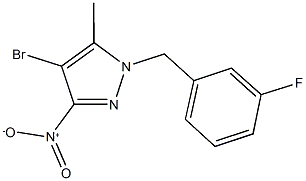 4-bromo-1-(3-fluorobenzyl)-3-nitro-5-methyl-1H-pyrazole Struktur