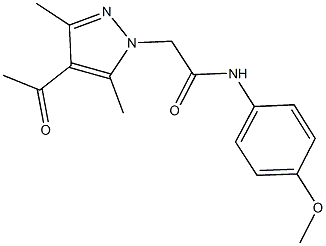 2-(4-acetyl-3,5-dimethyl-1H-pyrazol-1-yl)-N-(4-methoxyphenyl)acetamide Struktur