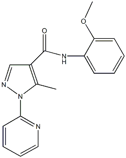 N-(2-methoxyphenyl)-5-methyl-1-(2-pyridinyl)-1H-pyrazole-4-carboxamide Struktur