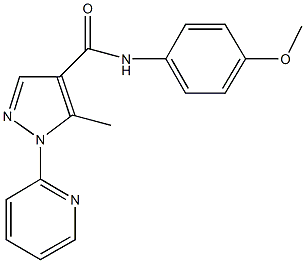 N-(4-methoxyphenyl)-5-methyl-1-(2-pyridinyl)-1H-pyrazole-4-carboxamide Struktur