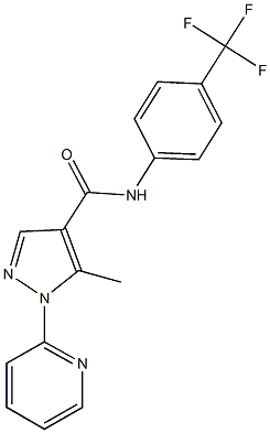 5-methyl-1-(2-pyridinyl)-N-[4-(trifluoromethyl)phenyl]-1H-pyrazole-4-carboxamide Struktur