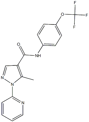 5-methyl-1-(2-pyridinyl)-N-[4-(trifluoromethoxy)phenyl]-1H-pyrazole-4-carboxamide Struktur