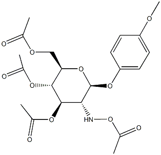 4-methoxyphenyl 3,4,6-tri-O-acetyl-2-[(acetyloxy)amino]-2-deoxyhexopyranoside Struktur