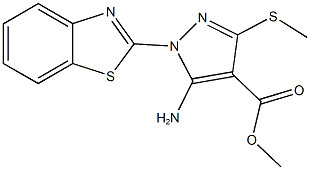 methyl 5-amino-1-(1,3-benzothiazol-2-yl)-3-(methylsulfanyl)-1H-pyrazole-4-carboxylate Struktur