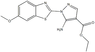 ethyl 5-amino-1-(6-methoxy-1,3-benzothiazol-2-yl)-1H-pyrazole-4-carboxylate Struktur