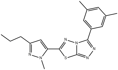 3-(3,5-dimethylphenyl)-6-(1-methyl-3-propyl-1H-pyrazol-5-yl)[1,2,4]triazolo[3,4-b][1,3,4]thiadiazole Struktur