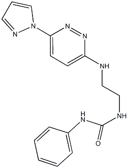 N-phenyl-N'-(2-{[6-(1H-pyrazol-1-yl)-3-pyridazinyl]amino}ethyl)urea Struktur