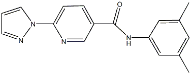 N-(3,5-dimethylphenyl)-6-(1H-pyrazol-1-yl)nicotinamide Struktur