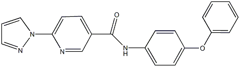 N-(4-phenoxyphenyl)-6-(1H-pyrazol-1-yl)nicotinamide Struktur