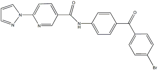 N-[4-(4-bromobenzoyl)phenyl]-6-(1H-pyrazol-1-yl)nicotinamide Struktur