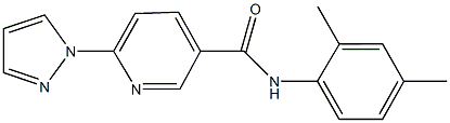 N-(2,4-dimethylphenyl)-6-(1H-pyrazol-1-yl)nicotinamide Struktur