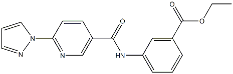 ethyl 3-({[6-(1H-pyrazol-1-yl)-3-pyridinyl]carbonyl}amino)benzoate Struktur