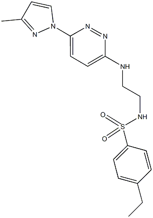 4-ethyl-N-(2-{[6-(3-methyl-1H-pyrazol-1-yl)-3-pyridazinyl]amino}ethyl)benzenesulfonamide Struktur