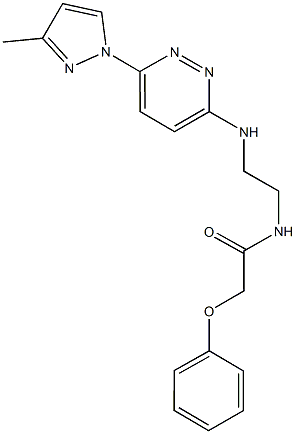 N-(2-{[6-(3-methyl-1H-pyrazol-1-yl)-3-pyridazinyl]amino}ethyl)-2-phenoxyacetamide Struktur