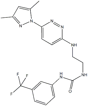 N-(2-{[6-(3,5-dimethyl-1H-pyrazol-1-yl)-3-pyridazinyl]amino}ethyl)-N'-[3-(trifluoromethyl)phenyl]urea Struktur