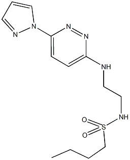 N-(2-{[6-(1H-pyrazol-1-yl)-3-pyridazinyl]amino}ethyl)-1-butanesulfonamide Struktur