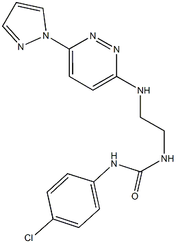 N-(4-chlorophenyl)-N'-(2-{[6-(1H-pyrazol-1-yl)-3-pyridazinyl]amino}ethyl)urea Struktur