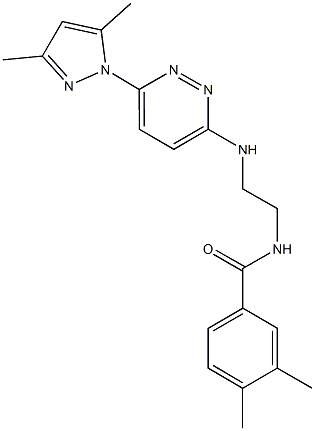 N-(2-{[6-(3,5-dimethyl-1H-pyrazol-1-yl)-3-pyridazinyl]amino}ethyl)-3,4-dimethylbenzamide Struktur