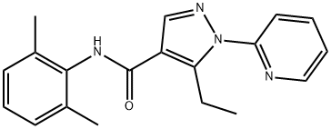 N-(2,6-dimethylphenyl)-5-ethyl-1-(2-pyridinyl)-1H-pyrazole-4-carboxamide Struktur