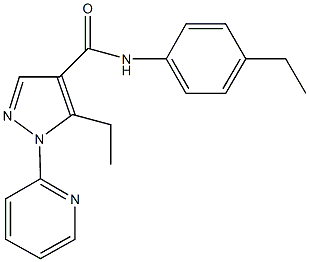 5-ethyl-N-(4-ethylphenyl)-1-(2-pyridinyl)-1H-pyrazole-4-carboxamide Struktur