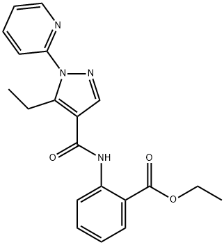 ethyl 2-({[5-ethyl-1-(2-pyridinyl)-1H-pyrazol-4-yl]carbonyl}amino)benzoate Struktur