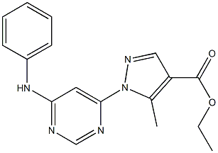 ethyl 1-(6-anilino-4-pyrimidinyl)-5-methyl-1H-pyrazole-4-carboxylate Struktur