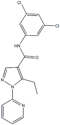 N-(3,5-dichlorophenyl)-5-ethyl-1-(2-pyridinyl)-1H-pyrazole-4-carboxamide Struktur