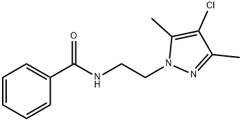 N-[2-(4-chloro-3,5-dimethyl-1H-pyrazol-1-yl)ethyl]benzamide Struktur