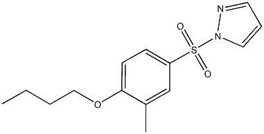 butyl 2-methyl-4-(1H-pyrazol-1-ylsulfonyl)phenyl ether Struktur