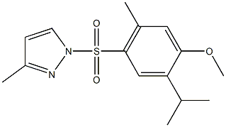 2-isopropyl-5-methyl-4-[(3-methyl-1H-pyrazol-1-yl)sulfonyl]phenyl methyl ether Struktur