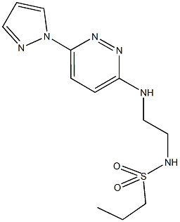 N-(2-{[6-(1H-pyrazol-1-yl)-3-pyridazinyl]amino}ethyl)-1-propanesulfonamide Struktur