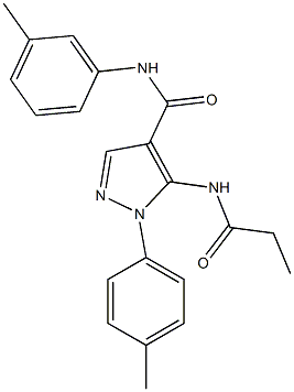 N-(3-methylphenyl)-1-(4-methylphenyl)-5-(propionylamino)-1H-pyrazole-4-carboxamide Struktur