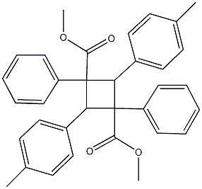 dimethyl2,4-bis(4-methylphenyl)-1,3-diphenyl-1,3-cyclobutanedicarboxylate Struktur