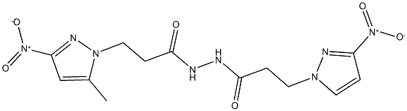 N'-(3-{3-nitro-5-methyl-1H-pyrazol-1-yl}propanoyl)-3-{3-nitro-1H-pyrazol-1-yl}propanohydrazide Struktur