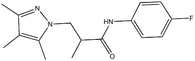 N-(4-fluorophenyl)-2-methyl-3-(3,4,5-trimethyl-1H-pyrazol-1-yl)propanamide Struktur